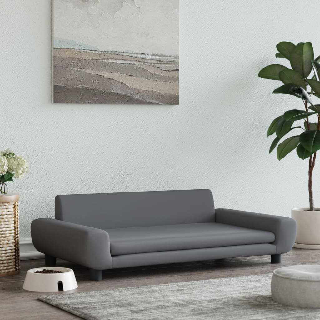 Cama Para Perros De Terciopelo Gris Oscuro 100x54x33 Cm / Vetonek_0