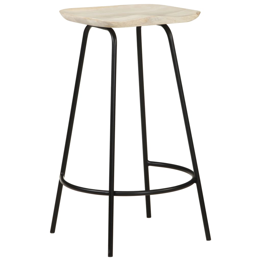 Taburetes De Cocina 4 Unidades Madera Maciza De Mango_0
