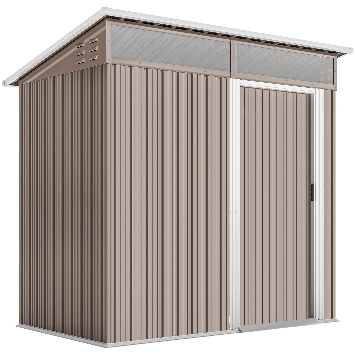 Outsunny Caseta De Jardín Exterior 1,9m² 195x122x182 Cm Con Base Refuerzo Marrón_0