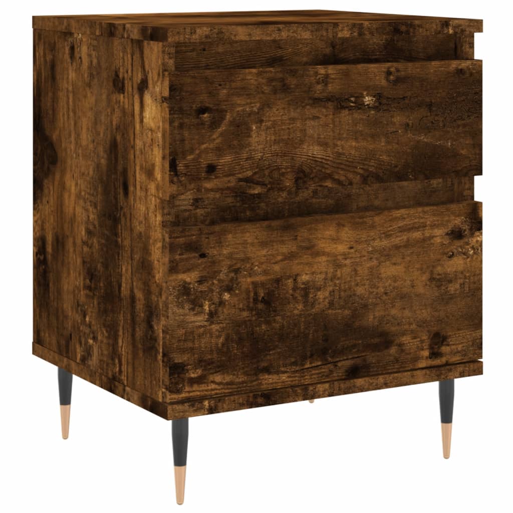 Mesita De Noche Madera De Ingeniería Roble Ahumado 40x35x50 Cm_0