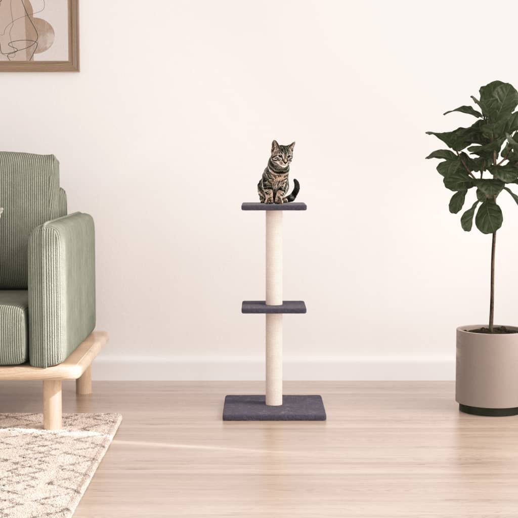 Vidaxl Rascador Para Gatos Con Postes De Sisal Gris Oscuro 73 Cm_1