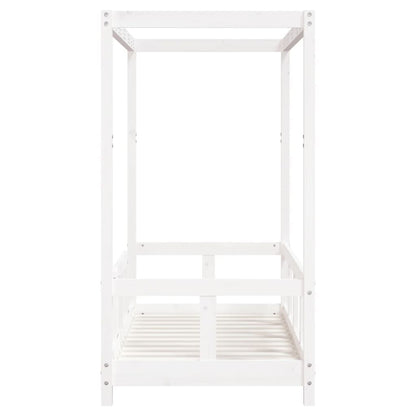 Vidaxl Estructura De Cama Para Niños Madera De Pino Blanco 70x140 Cm_4