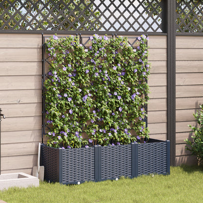 Vidaxl Maceta De Jardín Con Enrejado 3 Pcs Gris 120 X 40 X 143 Cm Pp_1