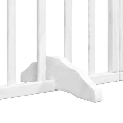 Vidaxl Puerta De Perros Plegable 6 Paneles Madera Álamo Blanca 480 Cm_4