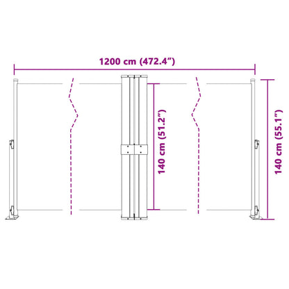 Vidaxl Toldo Lateral Retráctil Antracita 140x1200 Cm_2