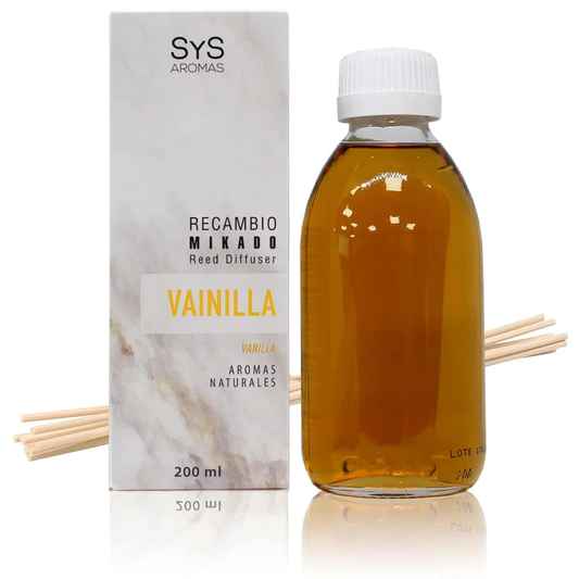 Recambio Mikado Vainilla Mármol SYS Aromas 200 ml | Con Palos | Aroma Dulce y Caramelizado | Reconfortante_0
