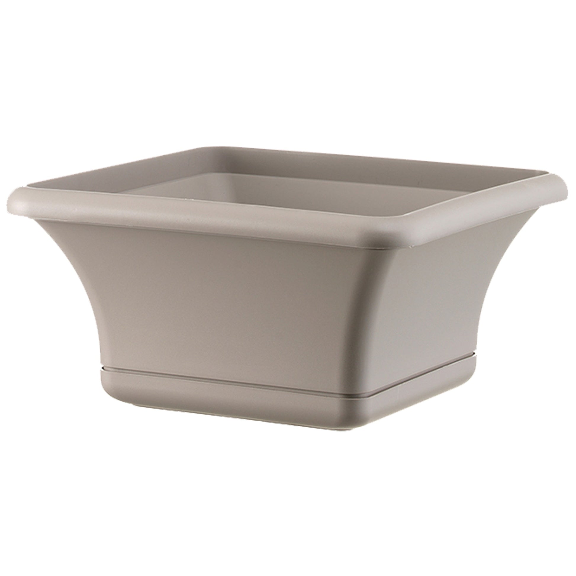 Maceta Cuadrada 24 Cm Con Platillo Gris_0