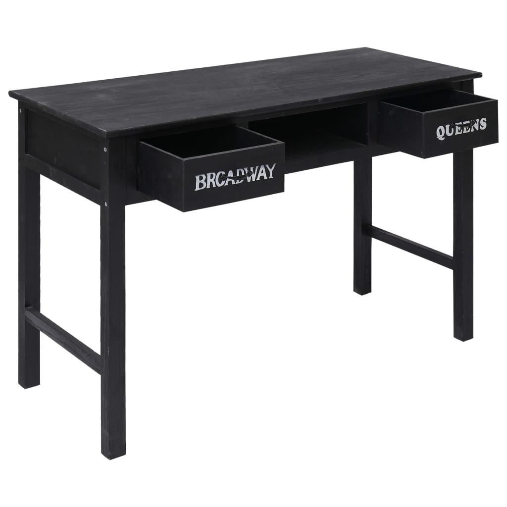 Mesa Consola De Madera Negra 110x45x76 Cm_0