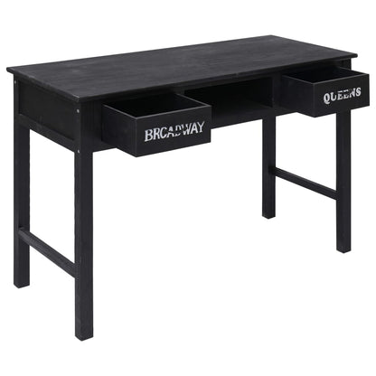 Mesa Consola De Madera Negra 110x45x76 Cm_0