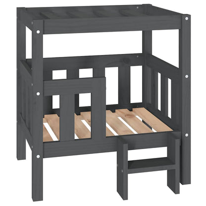 Vidaxl Cama Para Perros Madera Maciza De Pino Gris 65,5x50,5x70 Cm_0