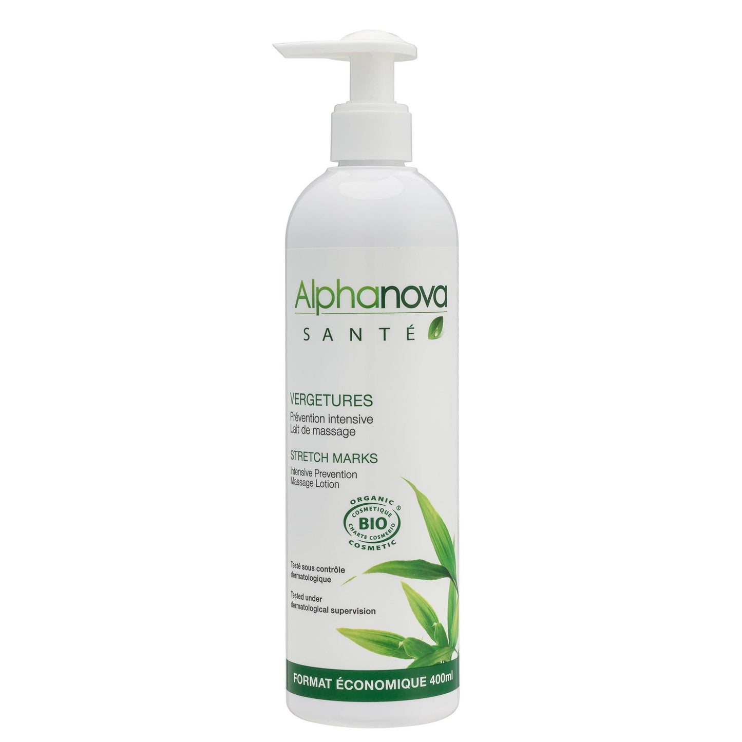 Leche de Masaje Anti Estrías BIO Alphanova 400 ml.