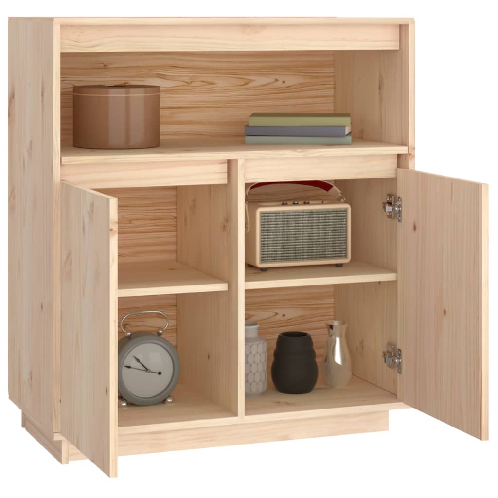 Aparador De Madera Maciza De Pino 70x34x80 Cm / Vetonek_3