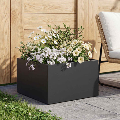 Macetero De Jardín Negro 40 X 40 X 30 Cm Acero Laminado En Frío_1