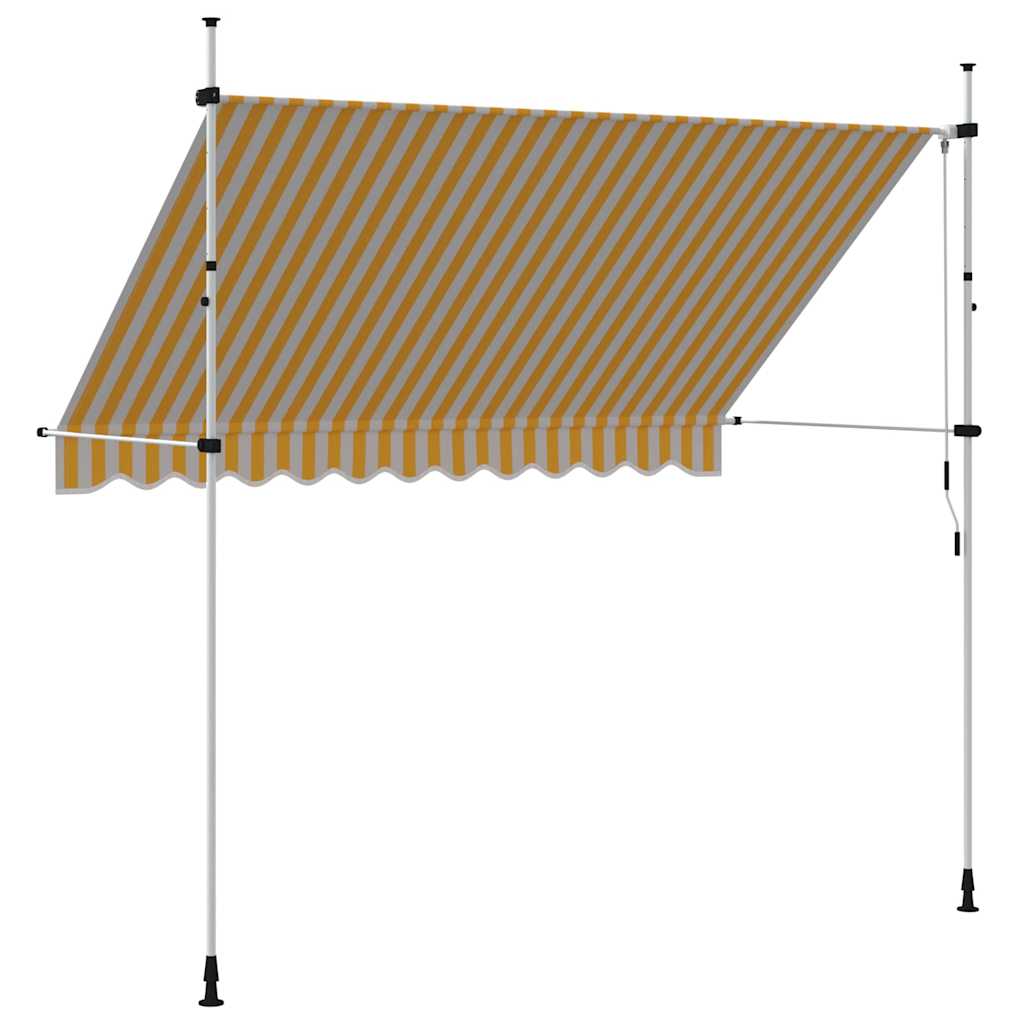 Toldo Manual Retráctil 300 Cm Naranja Y Blanco A Rayas_4