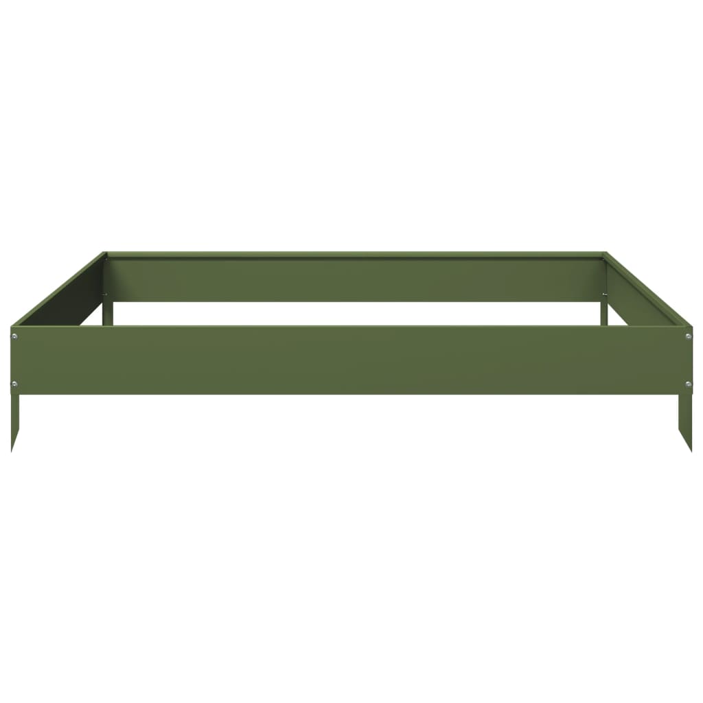 Arriate De Acero Verde Oliva 100x100x18,5 Cm_3
