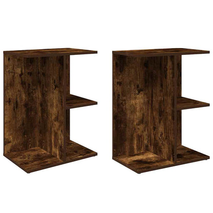 Mesita Noche 2 Uds Madera Ingeniería Roble Ahumado 46,5x29x61cm_0