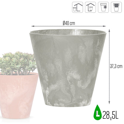 Maceta Tubus Beton Effect 28,5l., Dimensiones (mm) 400x400x373, Color Hormigón_2