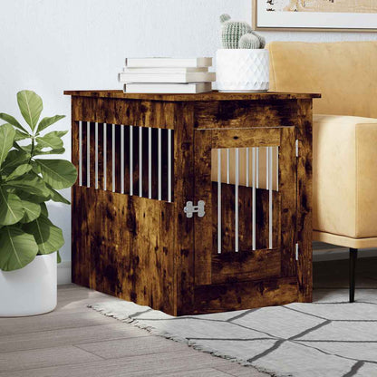Jaula Para Perros Madera Ingeniería Roble Ahumado 55x80x68 Cm_1
