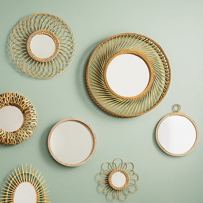 Espejo Espiral Vidhay En Bambú Ø71,7x6,8