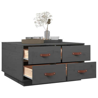 Mesa De Centro De Madera Maciza De Pino Gris 80x80x45 Cm_3