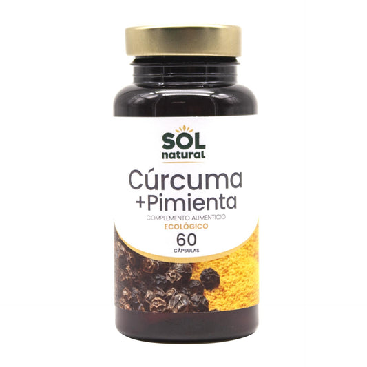 Cápsulas de cúrcuma + pimienta BIO Sol natural 60 capsulas