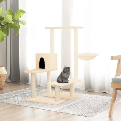 Vidaxl Rascador Para Gatos Con Postes De Sisal Color Crema 94,5 Cm_1