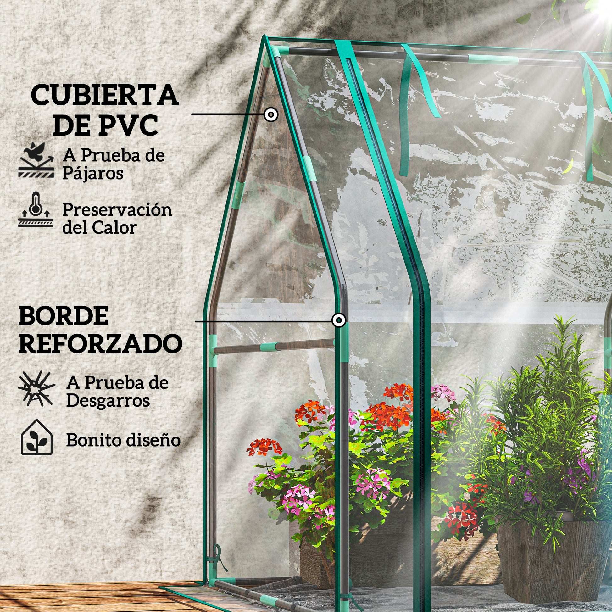 Outsunny Invernadero Pequeño Con Base De Tela Pe Impermeable Transparente_3
