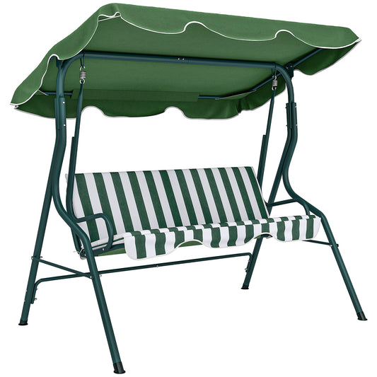 Outsunny Columpio De Jardín Con Toldo Ajustable En Ángulo 170x110x153 Cm Verde_0