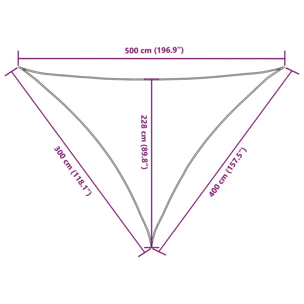 Vidaxl Toldo De Vela Triangular Tela Oxford Gris Antracita 3x4x5 M_2