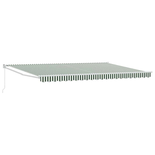 Toldo Retráctil Verde Y Blanco 500 X 300 Cm_0