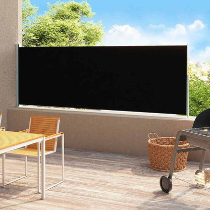 Vidaxl Toldo Lateral Retráctil Para Patio Negro 220x500 Cm_1