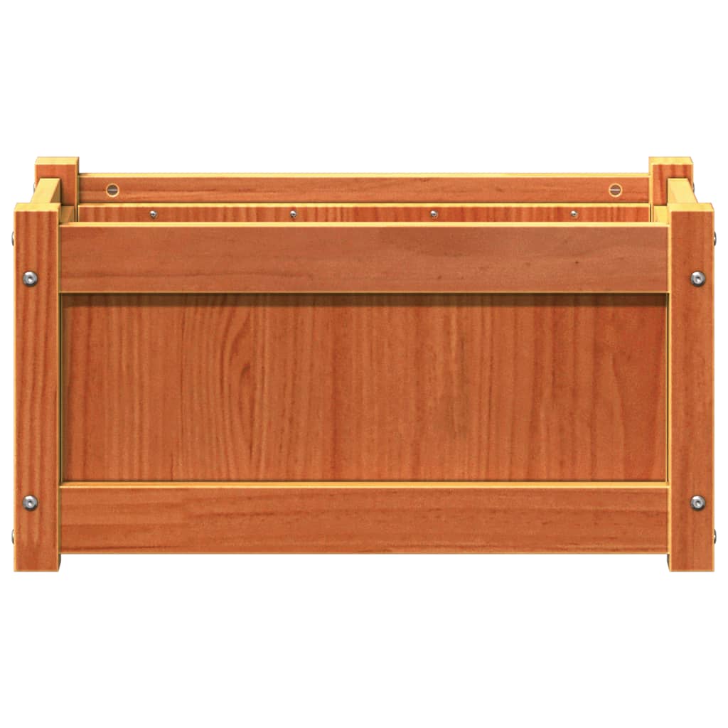 Jardineras De Exterior 2 Uds Madera Maciza De Pino Marrón Cera_5