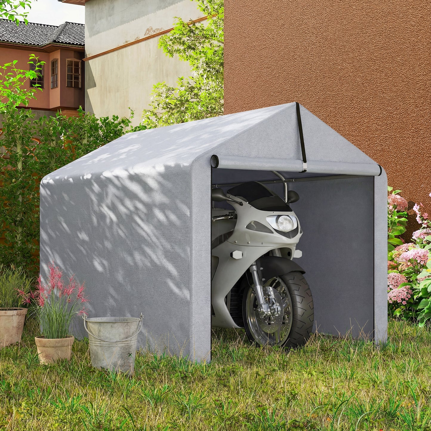 Outsunny Carpa De Jardín Exterior Para Herramientas Bicicletas 1,6x2,2x1,6 M_3
