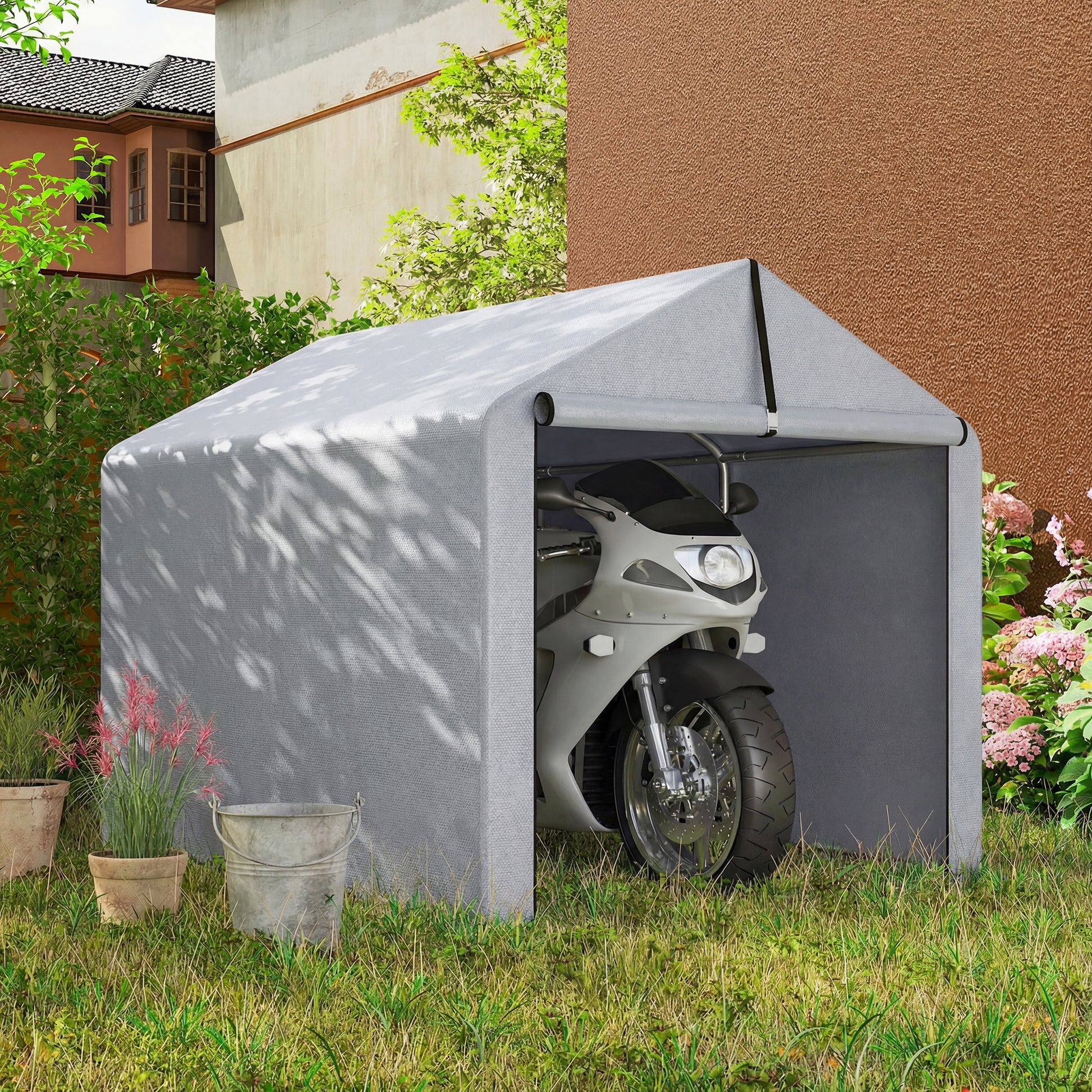 Outsunny Carpa De Jardín Exterior Para Herramientas Bicicletas 1,6x2,2x1,6 M_3