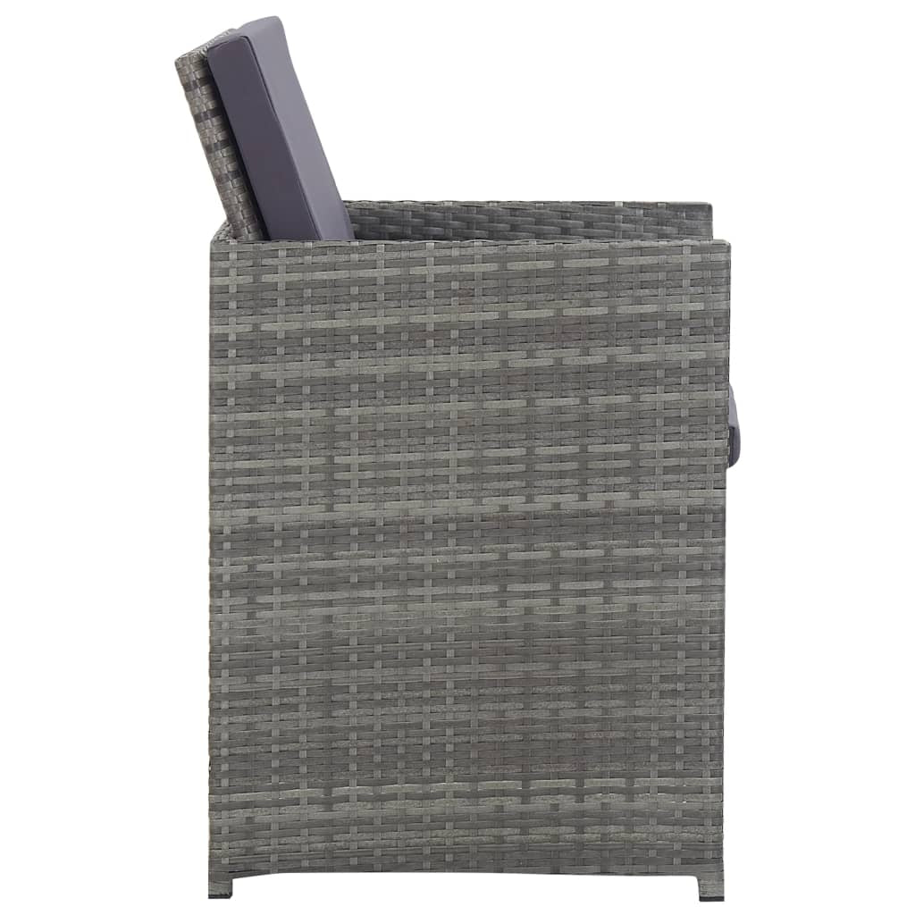 Vidaxl Set Comedor Jardín 9 Pzas Ratán Sintético Y Madera Acacia Gris_3