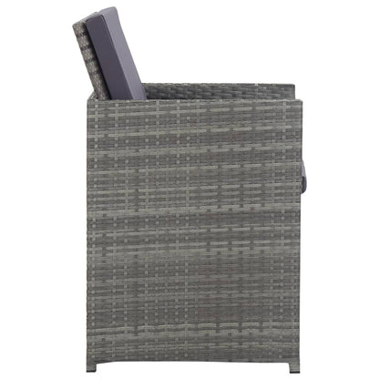 Vidaxl Set Comedor Jardín 9 Pzas Ratán Sintético Y Madera Acacia Gris_3