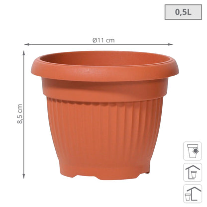 Maceta Terra 0,5l., Dimensiones (mm) 110x110x85, Color Terracota_2