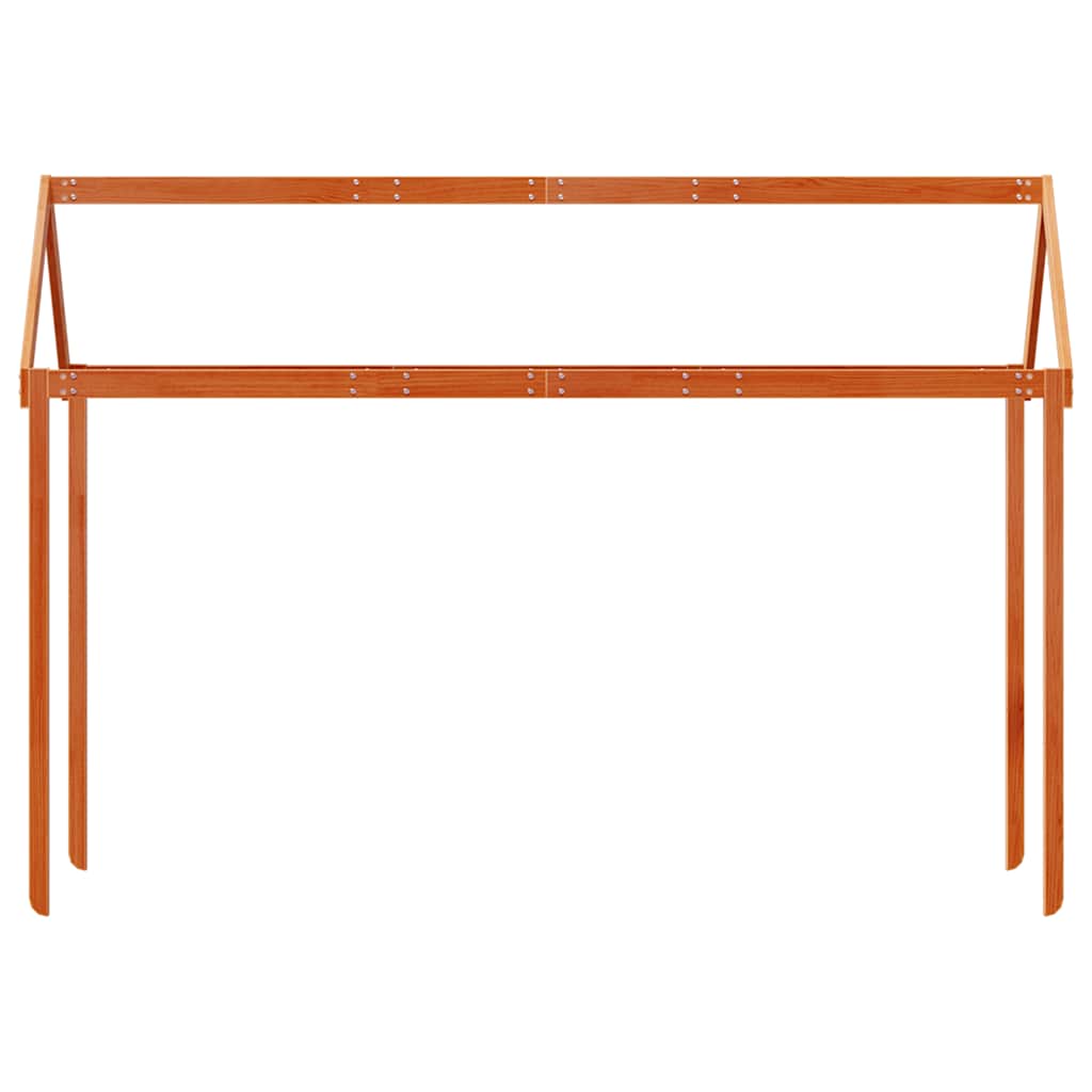 Techo De Cama Infantil Madera Maciza Marrón 207x80,5x151,5 Cm_3