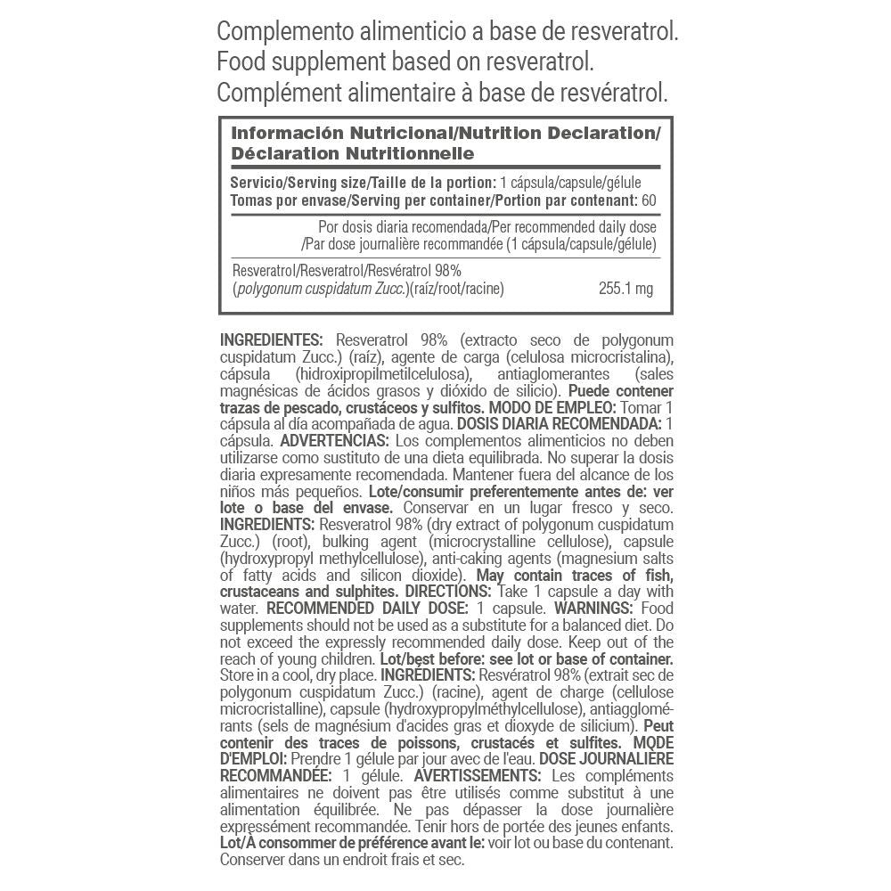 Resveratrol 255 Mg - 60 Cápsulas Vegetales - Antioxidante - Masmusculo_4