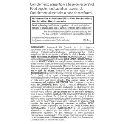 Resveratrol 255 Mg - 60 Cápsulas Vegetales - Antioxidante - Masmusculo_4