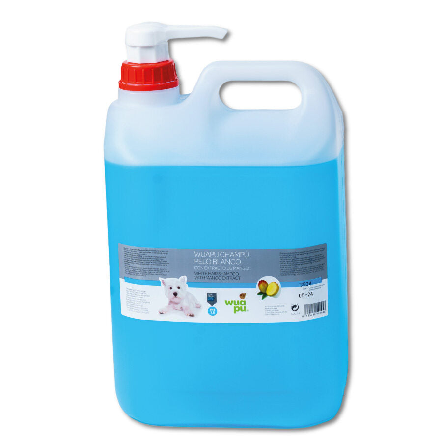 Champú Wuapu Para Perros De Pelo Blanco, Con Extracto De Mango, Efecto Antioxidante. Envase De 5l_0