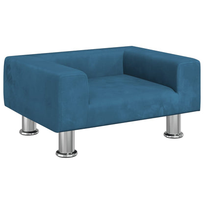 Cama Para Perros De Terciopelo Azul 50x40x26,5 Cm / Vetonek_2