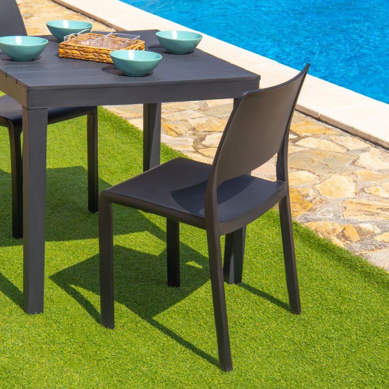 Pack 4 Sillas De Exterior Shine Apilables, Polipropileno, Antracita, 53 X 82 X 58_4