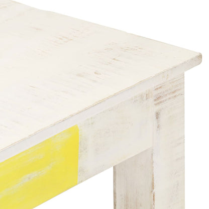 Mesa De Comedor Madera Maciza De Mango Blanca 120x60x76 Cm_3