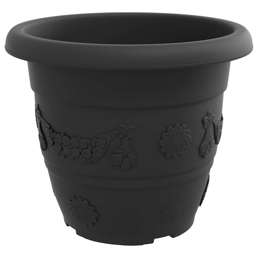 Maceta Redonda Para Flores 24 Pcs Negro Ø 34 X 28 Cm Plástico_4