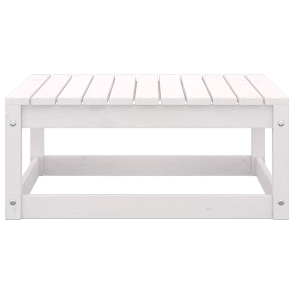 Vidaxl Taburetes De Jardín Con Cojines Blanco 2 Uds Madera Maciza Pino_4