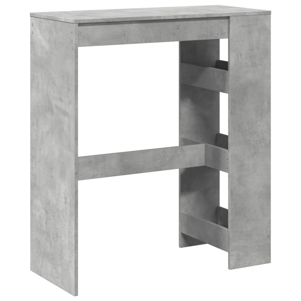 Mesa Alta Bar Con Estantes Madera Gris Hormigón 90x40x103,5 Cm_4
