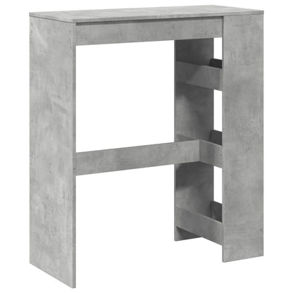 Mesa Alta Bar Con Estantes Madera Gris Hormigón 90x40x103,5 Cm_4