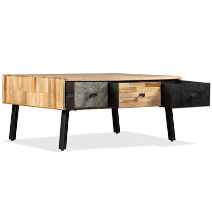 Mesa De Centro De Teca Maciza Reciclada 90x65x40 Cm_3