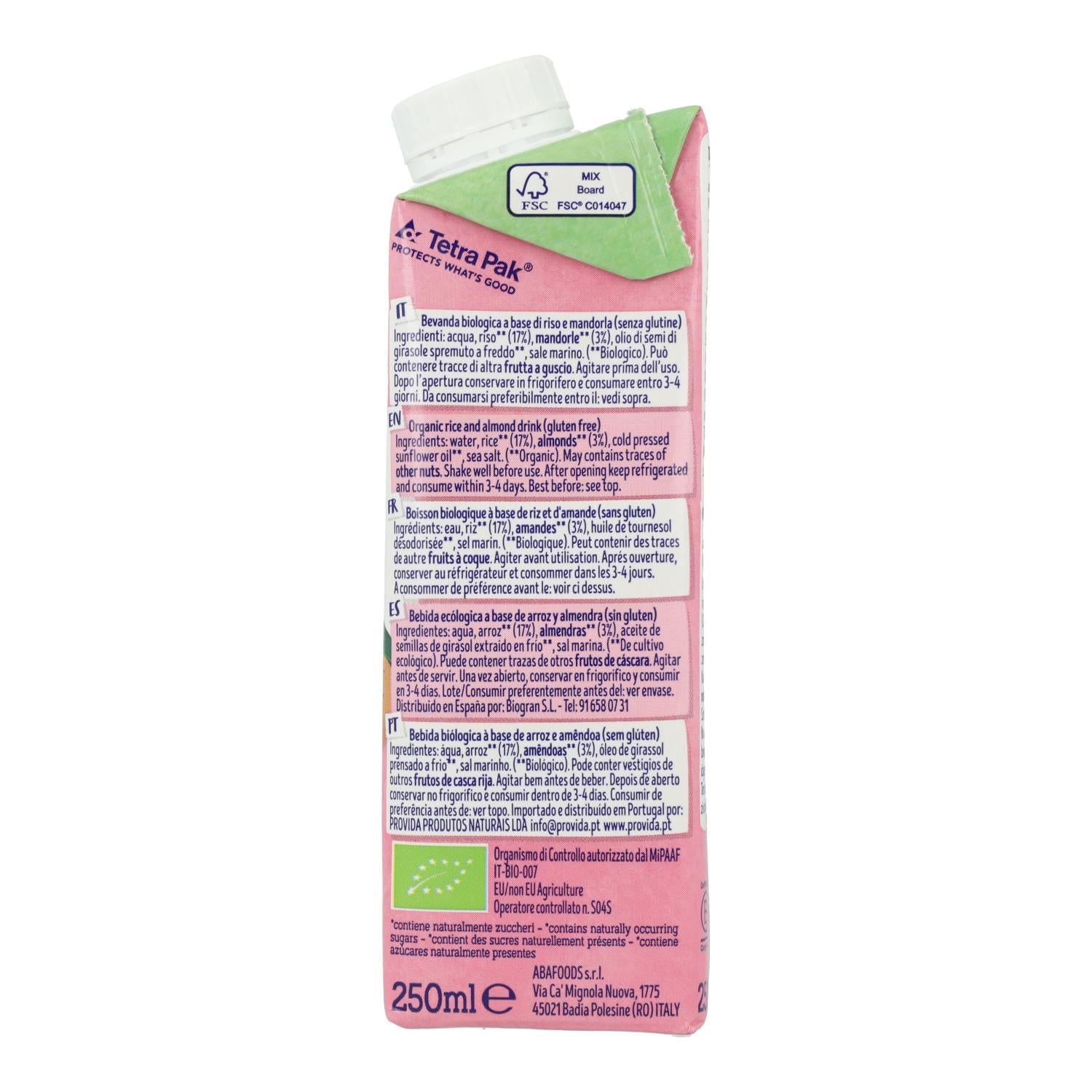 Bebida de Arroz y Almendras Bio Isola BIO 250 ml